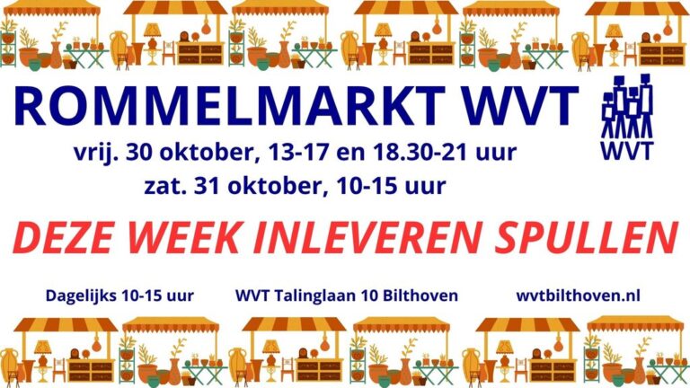 Inleveren spullen rommelmarkt wvt — rommel-en-vlooienmarkt in Bilthoven